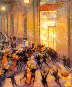 Boccioni, Rissa in galleria, 1910