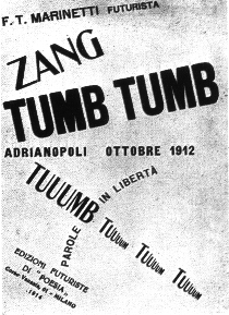 Marinetti, Copertina di Zang tumb tumb, 1914